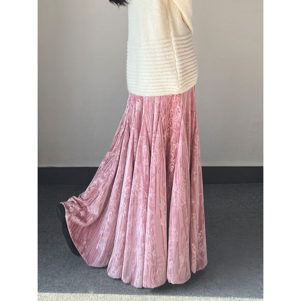 Jupes Femme Mi-longues Coupe Trapèze Ajustée Plissée Taille Haute Sexy Élégante Style Y2K Streetwear Travail Quotidien Printemps 2026