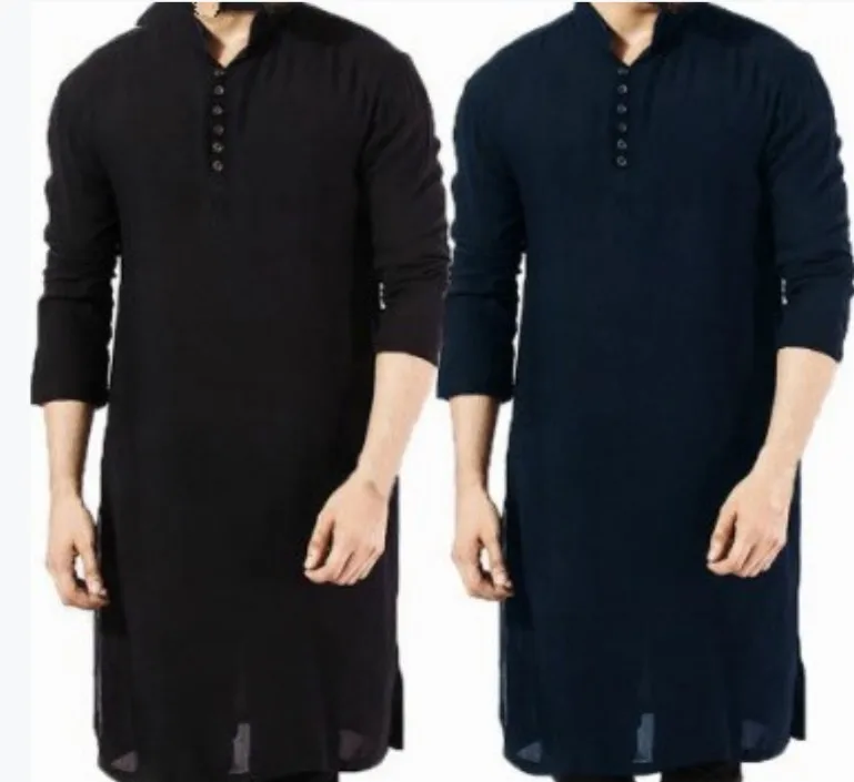 Nouveau 2025 vêtements islamiques pour mode musulmane homme longues Robes solide à manches longues arabe Simple décontracté hommes chemise Jubba Thobe