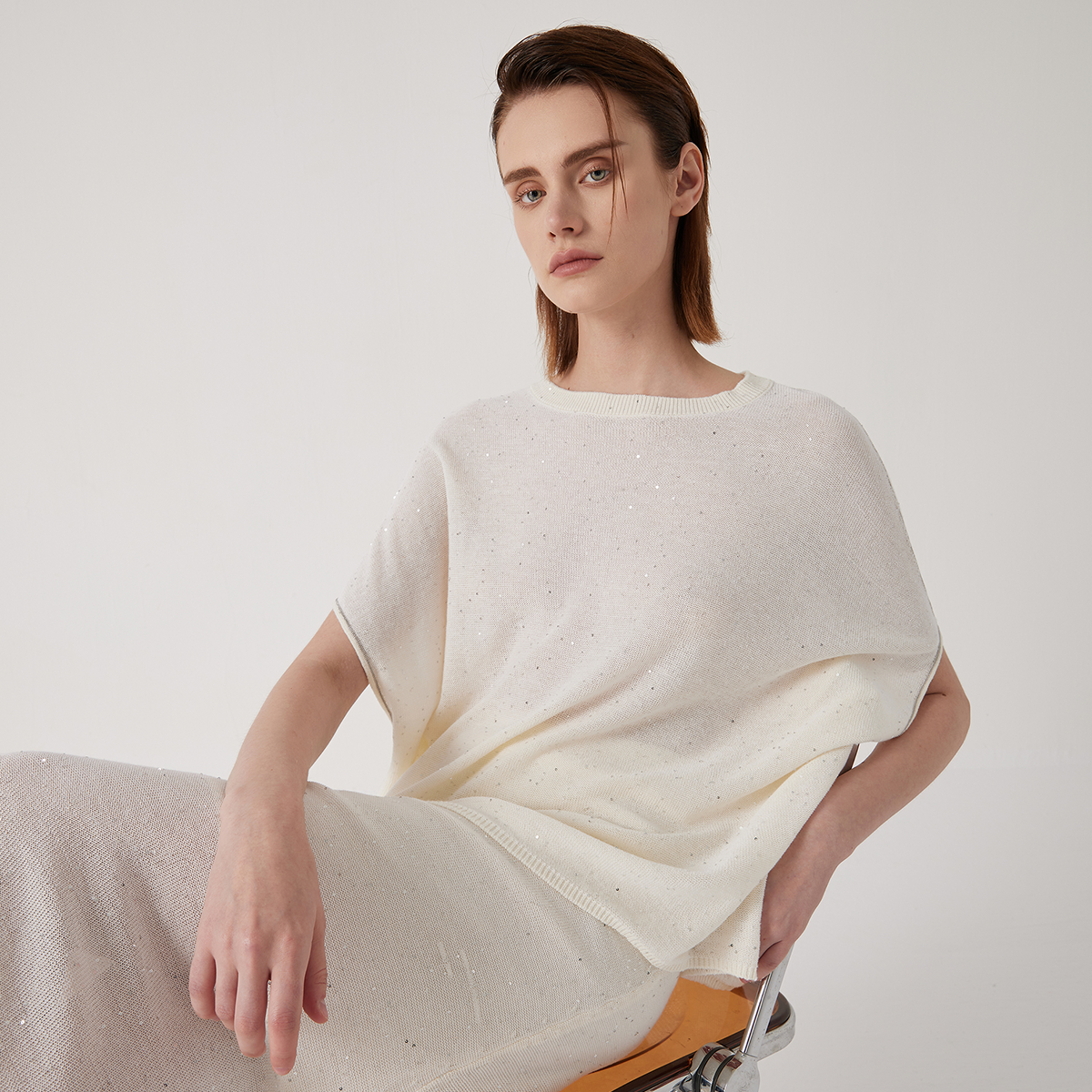 BC1155 En stock, vêtements de marque de luxe pour femmes, pull en tricot ample d'été, pull en lin et soie, pulls grande taille
