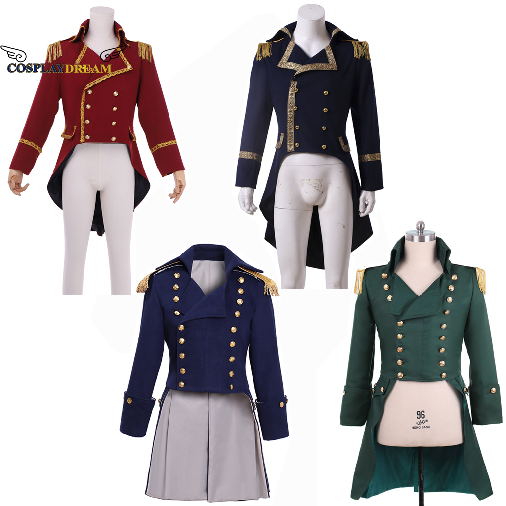 Uniforme militaire royal pour hommes, manteau Hamilton, veste médiévale, smoking colonial, George Washington, costume de cosplay, siècle participé