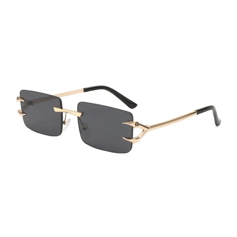 Lunettes carrées décontractées sans cadre en métal pour hommes et femmes, accessoires décoratifs légers pour les activités décontractées