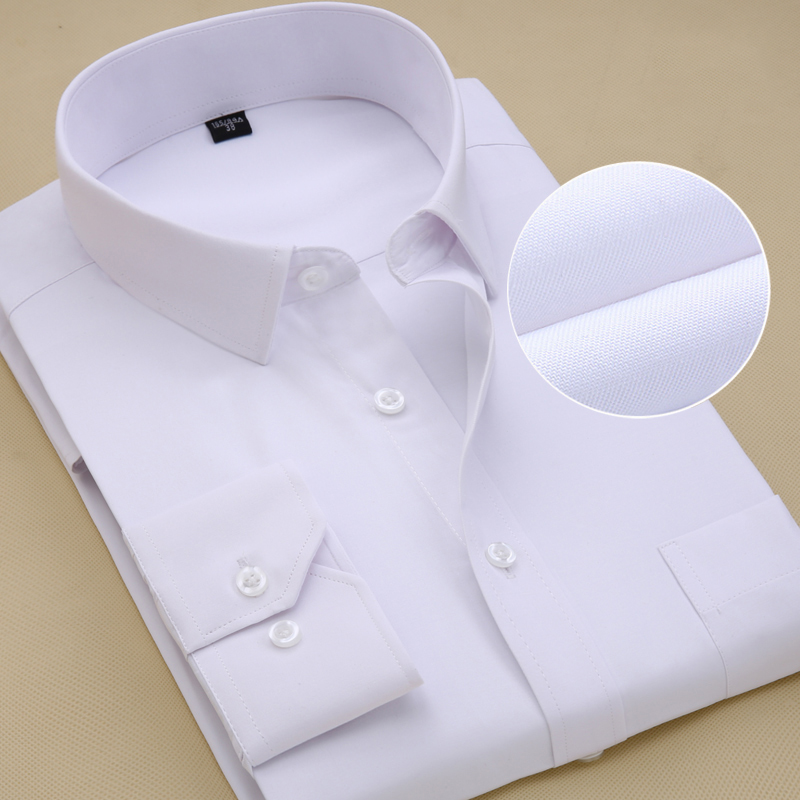 Grande taille à manches longues hommes robe chemise mode homme affaires vêtements de cérémonie bureau travail chemises blanches 45 46 47 48 grands vêtements