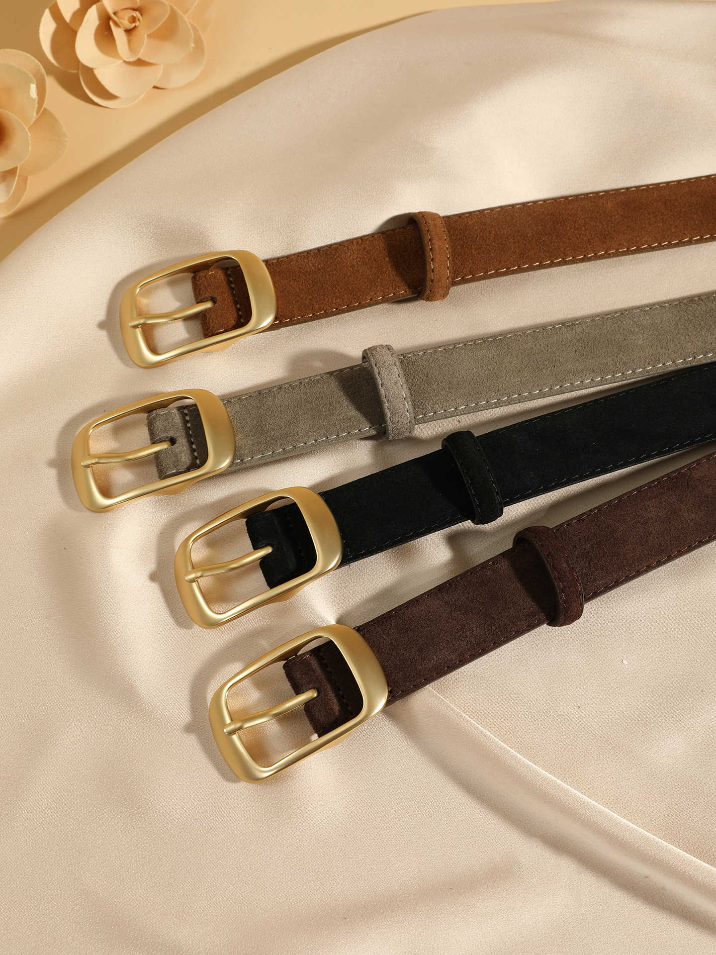 Nouvelle ceinture en cuir pour femmes, ceinture noire à boucle ardillon pour jeans, ceinture fine vintage pour jeans et robes, tenues de tous les jours