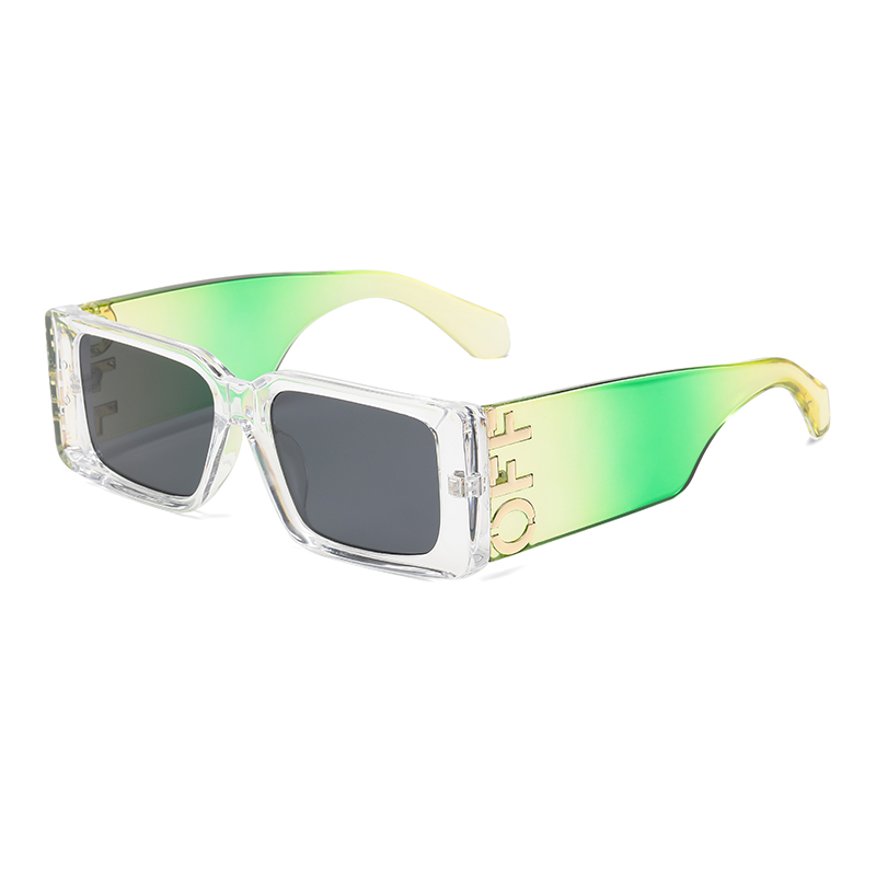 Lunettes de soleil à monture carrée colorée pour femmes, lunettes de soleil à jambe large, rétro, degré UV, unisexe, mode