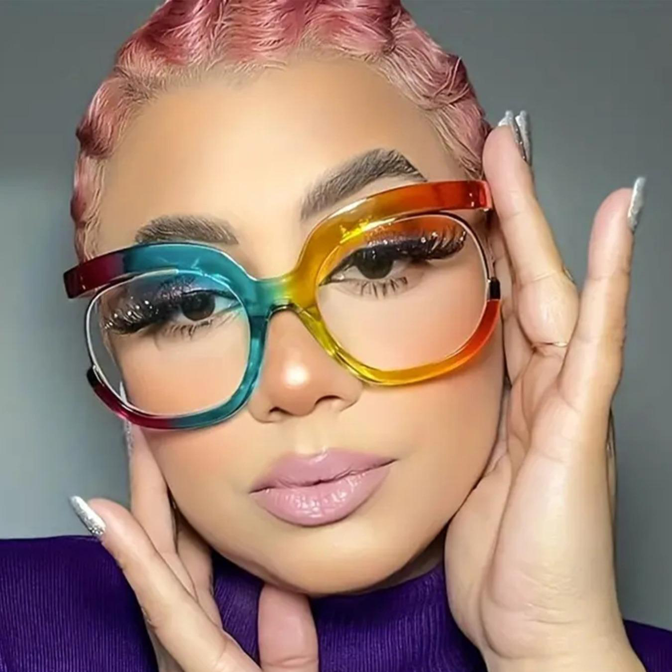 Lunettes à monture en forme de hibou pour femmes, verres transparents tendance