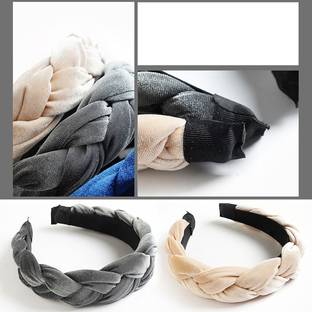 Bandeau de sauna en velours tressé pour femmes, bandes de cheveux, cerceau de coiffure bricolage, accessoires pour cheveux, outils en fibre, mode, haute qualité