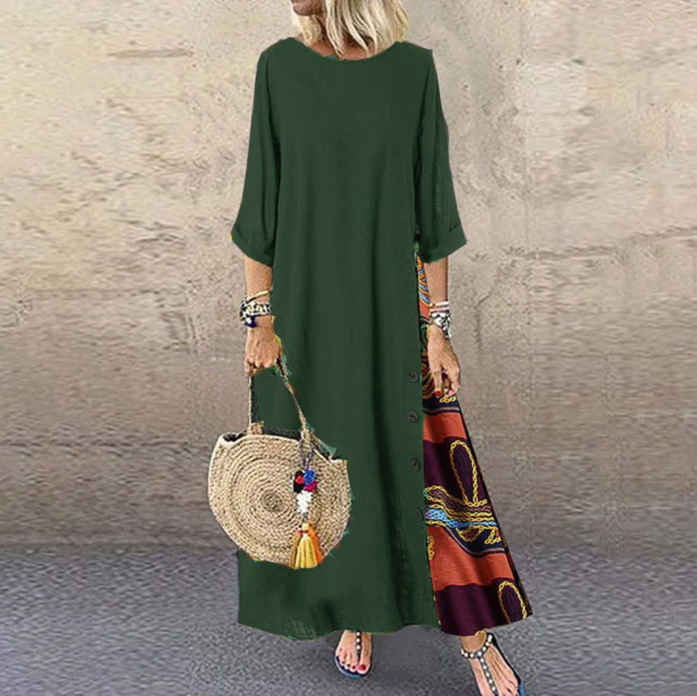 Robe longue vintage en coton et lin pour femmes, vêtements décontractés et élégants, streetwear à la mode, été