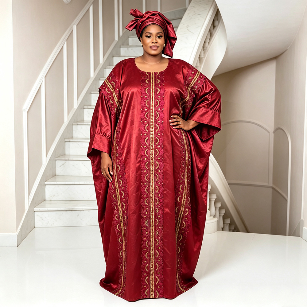 Robes longues de soirée africaines grande taille pour femmes 2026 – Nouvelle robe de luxe brodée Bazin élégante pour mariage musulman et soirée