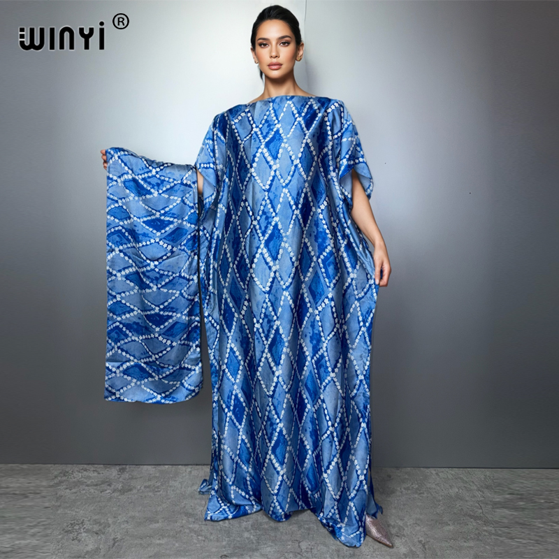 Robe traditionnelle africaine musulmane WINYI pour femme, abaya de luxe Dubaï, kaftan, robe de soirée élégante, robe longue maxi, vêtements de plage.