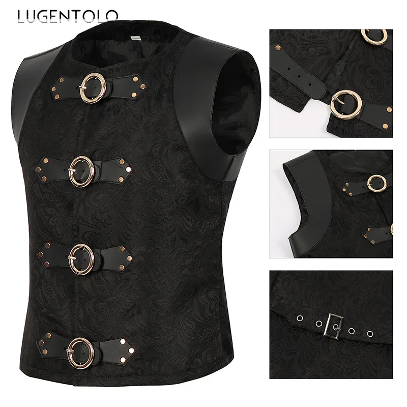 Gilet médiéval pour hommes, costume de chevalier des Templiers pour Halloween, tunique rétro décontractée, panneaux, veste pour fêtes, événements et spectacles.