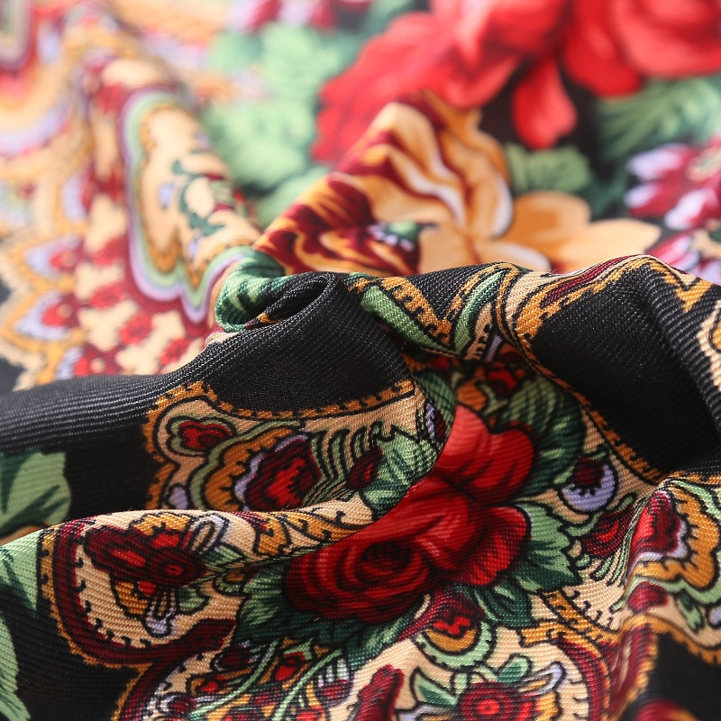 Écharpe ethnique pour femme 190x65cm, longue, à imprimé floral, broderie ukrainienne, hijab, châle chaud d'hiver, bandana à franges
