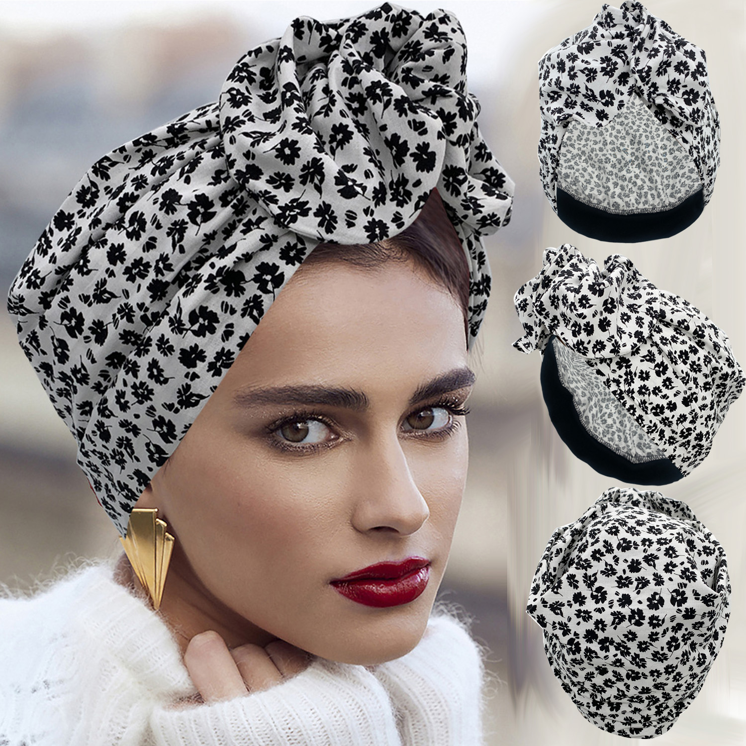 2023 léopard imprimé femmes Turban casquette coton dame torsadé bandeau français rétro femme Bonnet chapeau femme couverture de cheveux bonnets