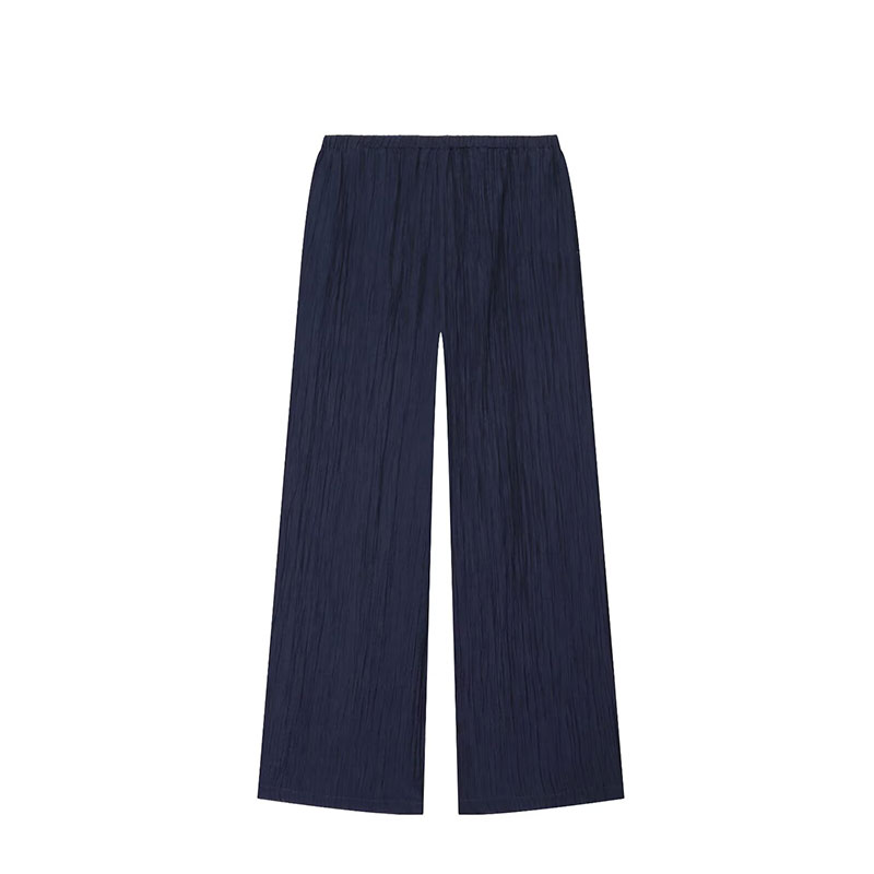 TFAFXY 2026 Nouvel ensemble mode chic décontracté d'été pour femme : chemise plissée semi-transparente à manches longues et pantalon droit ample