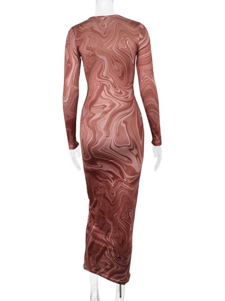 Robes De soirée moulantes à manches longues pour femmes, vêtements De soirée, col rond, mi-mollet, Sexy, tenues une pièce, Streetwear