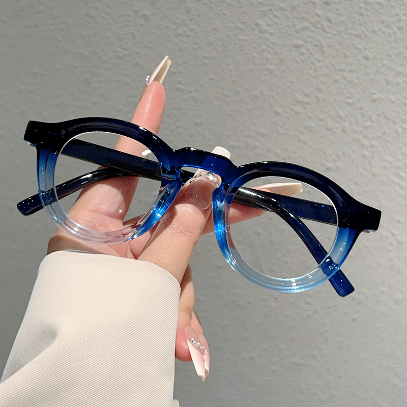 KAMMPT Lunettes Rondes Homme 2026 Nouvelle Mode Montures Optiques Dégradées Femme Mignonnes Anti-Lumière Bleue Design de Marque Décoratif