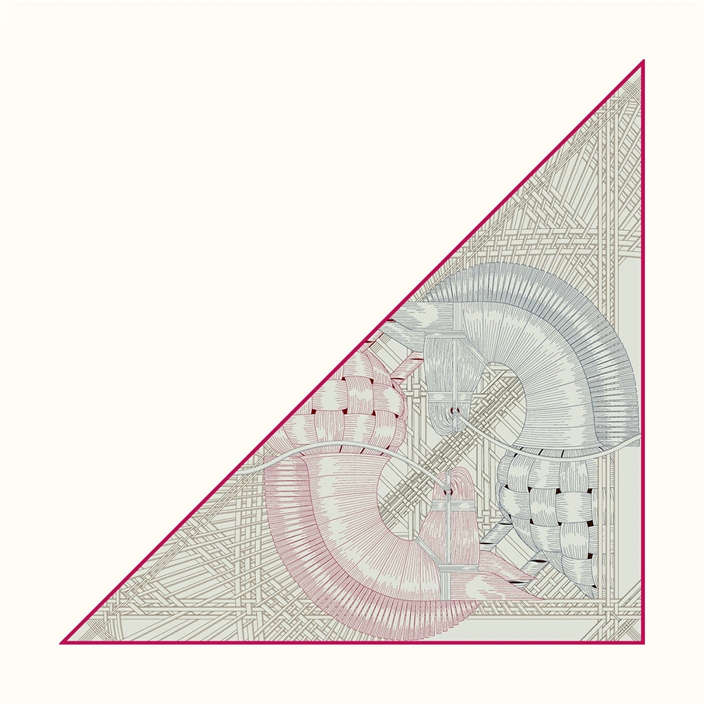Triangle européen sergé écharpe châle Hijabs luxe Double têtes de cheval impression Bandana Foulard foulard pour dames