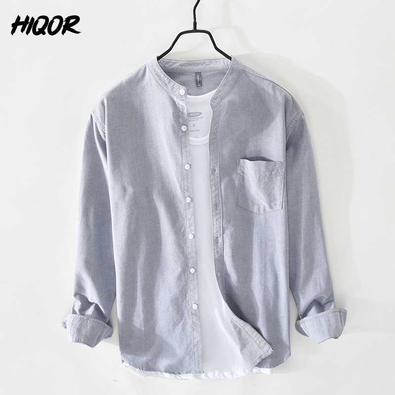 Chemises décontractées pour hommes HIQOR, style simple et tendance, nouvelle collection 2026, haute qualité, 100 % coton Oxford, chemises vintage pour hommes