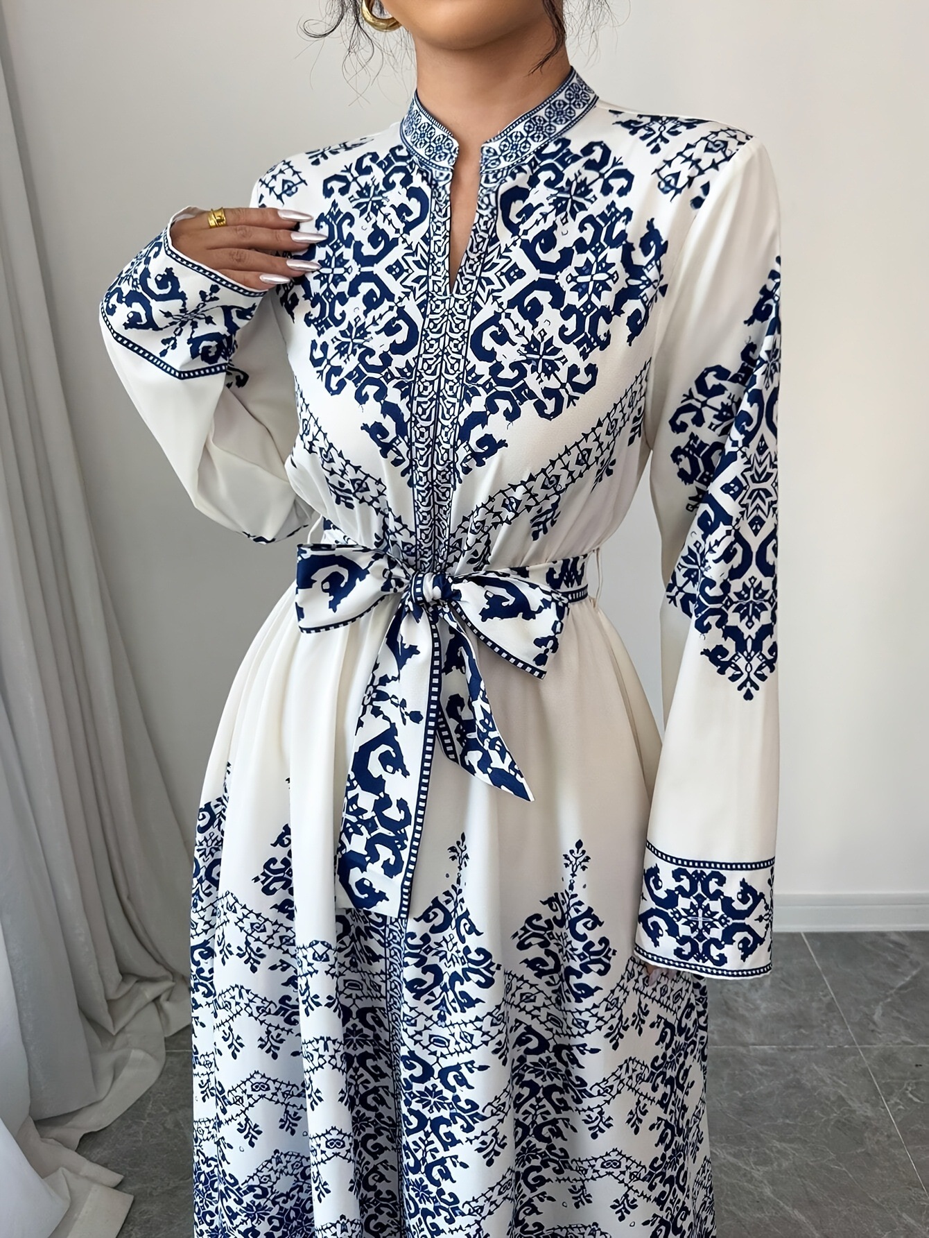 Robe imprimée pour femme Eid, Abaya musulmane, Jalabiya, Robes longues Ramadan, Robes de soirée à lacets, Robe longue arabe, Caftan Maroc Dubaï