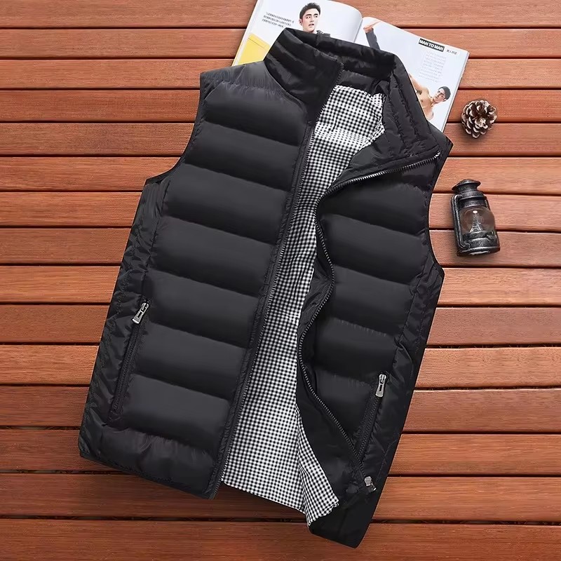 Gilet coupe-vent pour homme, veste sans manches, manteau d'hiver décontracté, gilet chaud en duvet de coton épais pour homme