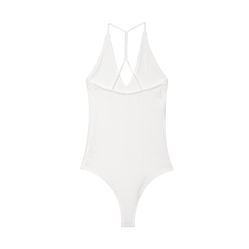 MUJER blanc noir body pour femmes Sexy dos nu body femmes licou Bustier combinaisons pour femmes été plage Corset femmes haut
