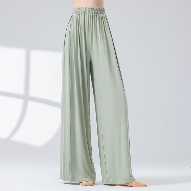 Pantalon de danse en Viscose douce, tenue de danseuse classique moderne, vêtements de danse, taille haute, fluide, vêtements de Yoga