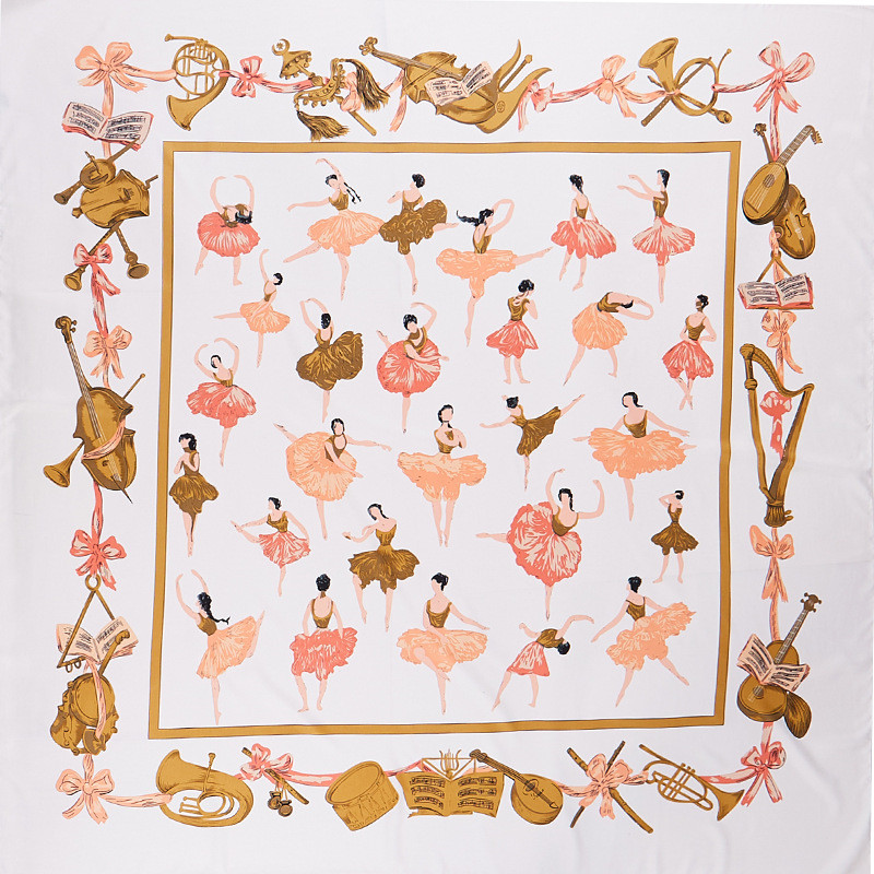 Écharpe en soie POBING pour femme, foulard carré de danse, grand bandana de luxe, hijab, foulard pour la tête féminine