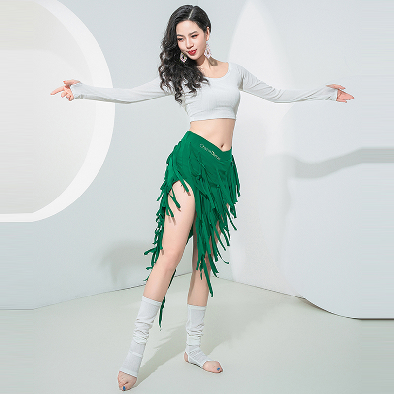 Robe triangulaire de danse du ventre pour femmes, écharpe de hanche, jupe à franges à pampilles, costume de séparés euse financière, longs glands sexy, ceinture ronde