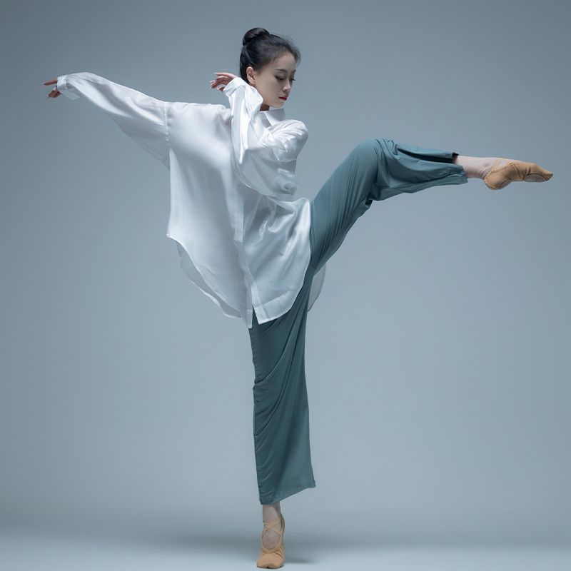Chemise de danse moderne, haut fluide fin, costume d'exercice ample, costume de spectacle de danse classique
