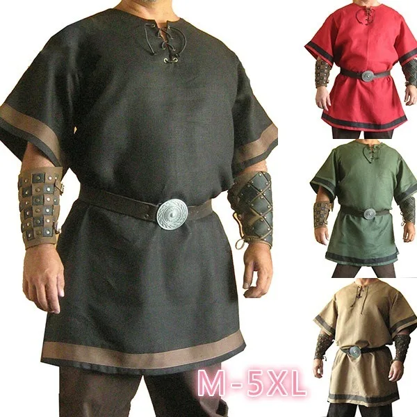 Costume de guerrier Viking Vintage, Vintage, Renaissance, tenue de chevalier Viking, Costume de LARP pour hommes adultes, tunique de Pirate de l'armée nordique