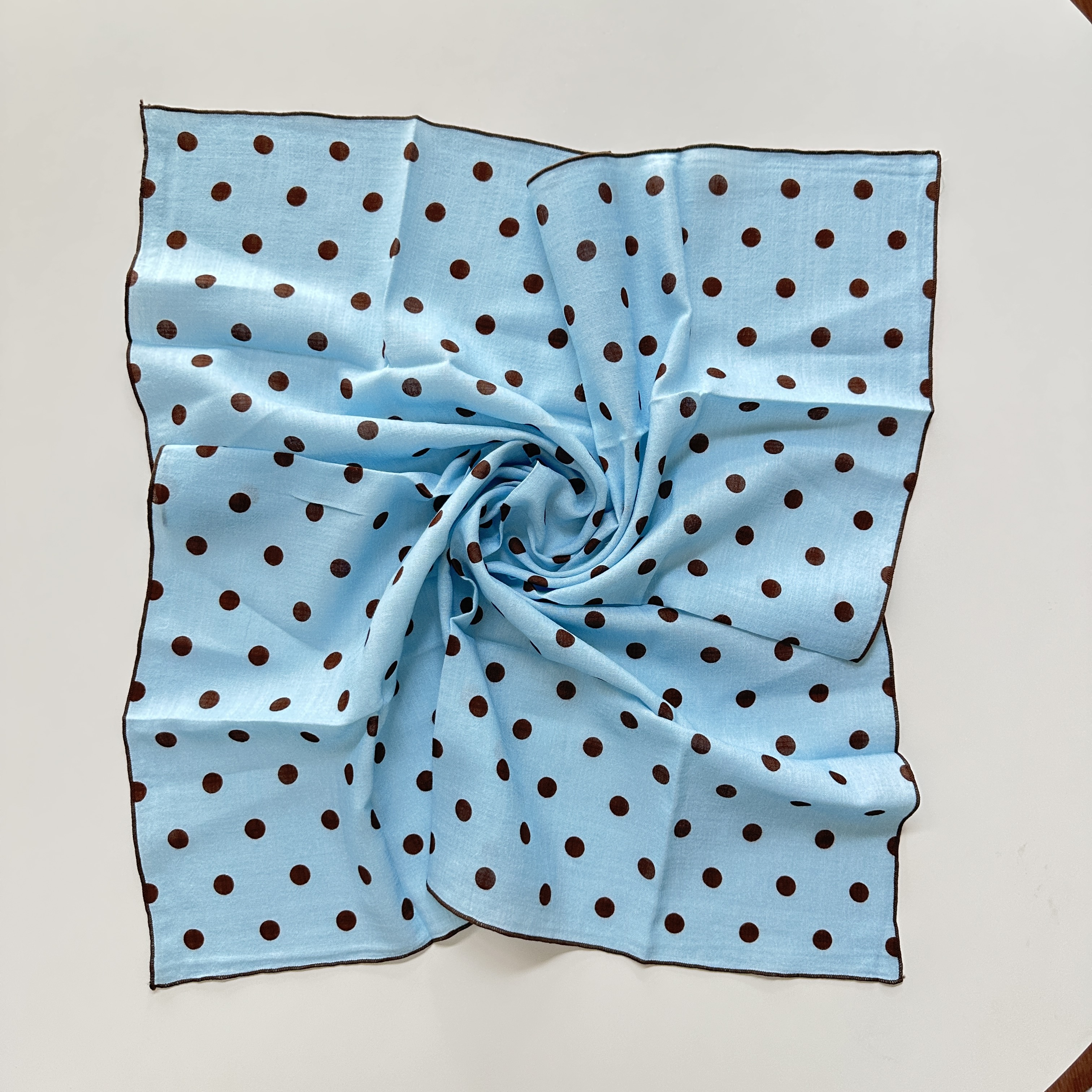 1 foulard carré pour femme, style carré de petite taille, en lin, motif imprimé floral frais, décoration vintage, peut être utilisé comme foulard, bandeau ou serre-tête.