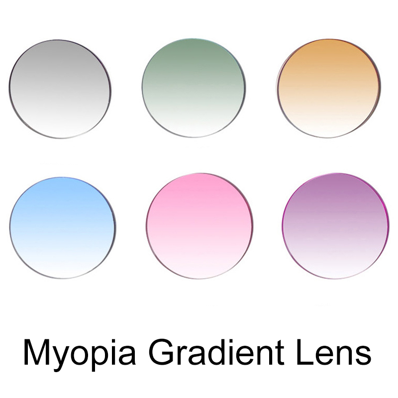 Lunettes de myopie dégradées personnalisées, lentille 1.56 1.61 1.67, verres de Prescription pour femmes et hommes, lunettes de soleil à la mode, lentille teinte bleu rose UV400