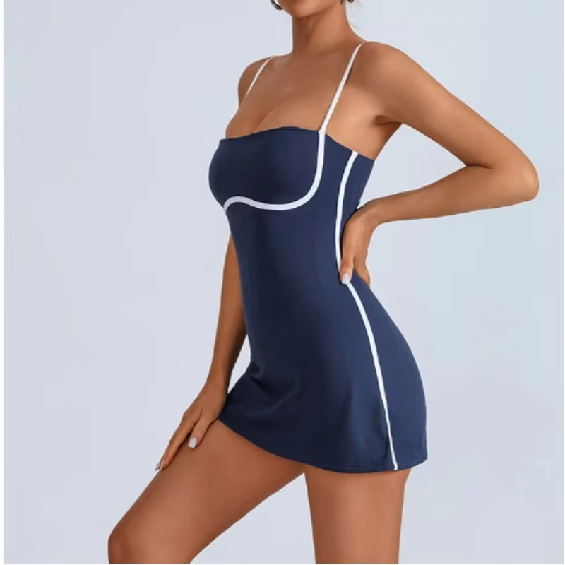 Robe de golf et de tennis avec coussinets, ensemble de sport, yoga pour femmes, vêtements d'entraînement, pickleball, badminton, jupes-shorts, tenue de sport