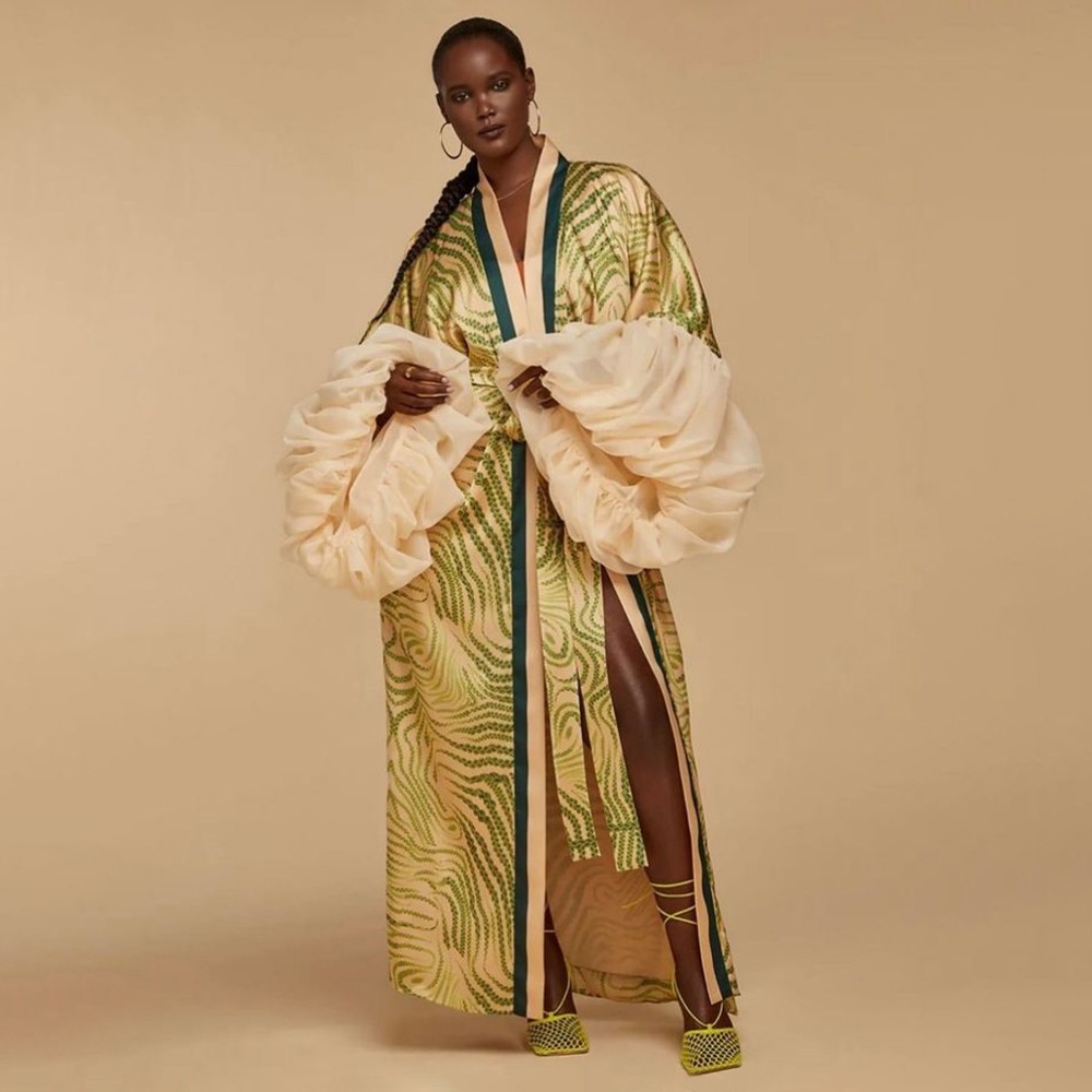 Robe Kaftan Africaine pour Femme, Mode Décontractée, Manches Bouffantes, Imprimé Audacieux, Colorblock, Robes Boubou, Occasions Décontractées, Plage, Fête