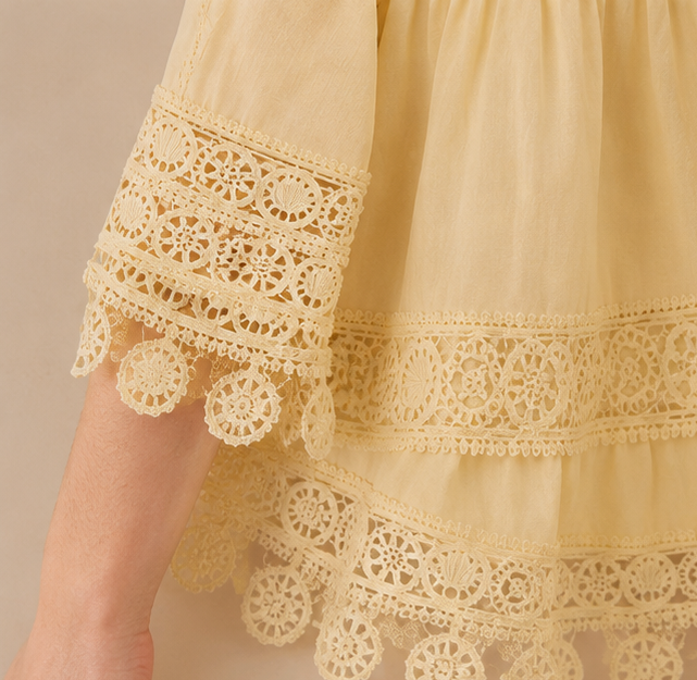 Robe élégante pour femme en soie de lait, artisanat lourd, manches longues