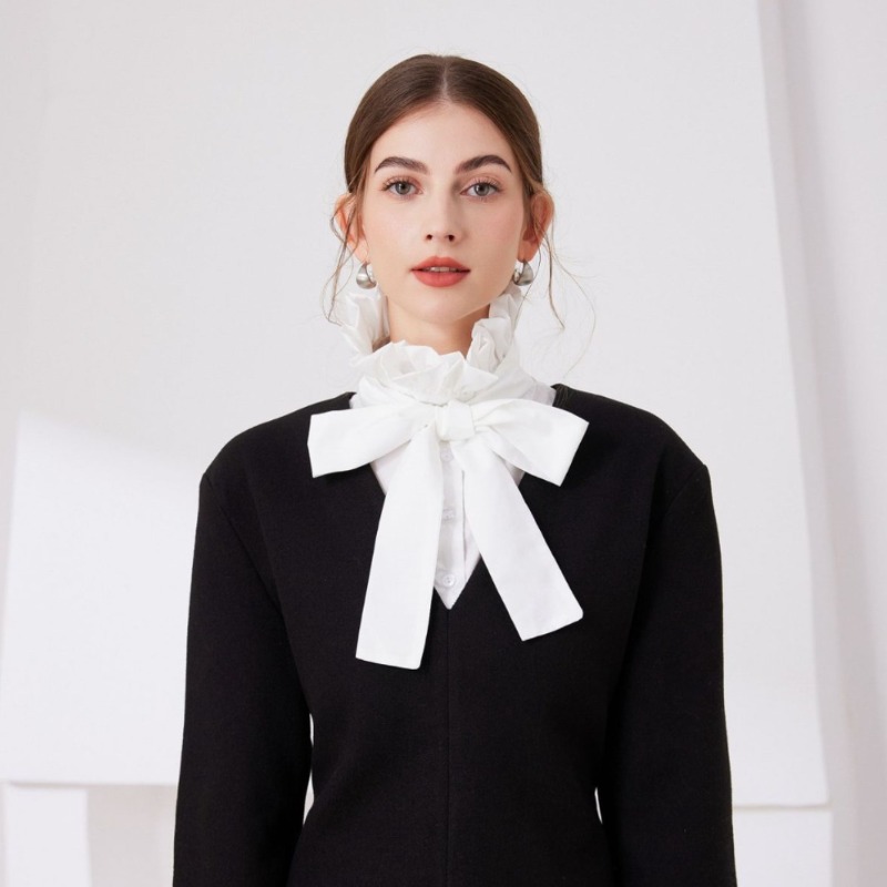 Chemisier à col haut pour femmes, col montant détachable, demi-chemise, pull décoratif à volants, faux col, accessoire pour vêtements