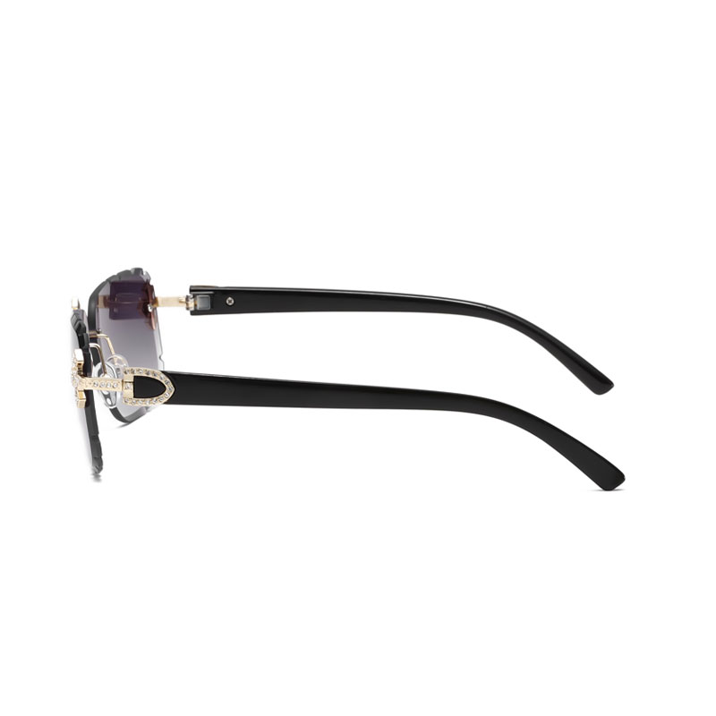 Nouvelles lunettes de mode sans monture pour hommes et femmes, verres haute définition avec incrustations de strass texturés, design de monture tendance, adaptées à un usage quotidien décontracté, choix de cadeau parfait