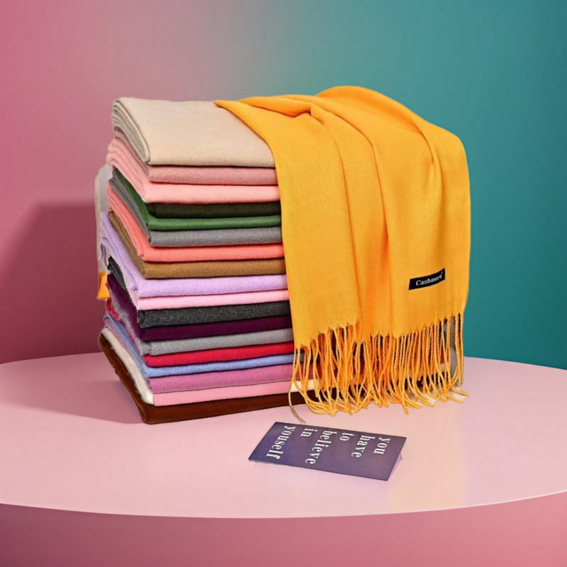 Écharpe d'hiver solide de luxe pour femmes, châles Pashmina doux, couverture en cachemire, étoles chaudes pour dames, extérieur Bufanda
