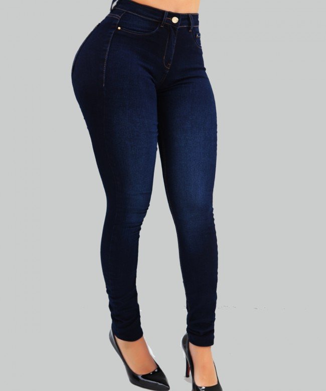 Jeans Donna Sexy Skinny Polyvalent Bouton de Poche Pantalon Rétro Mujeres Ж Dön yis Одеж Б О ellяя Jeans Élastiques Femmes Vaqueros Largos