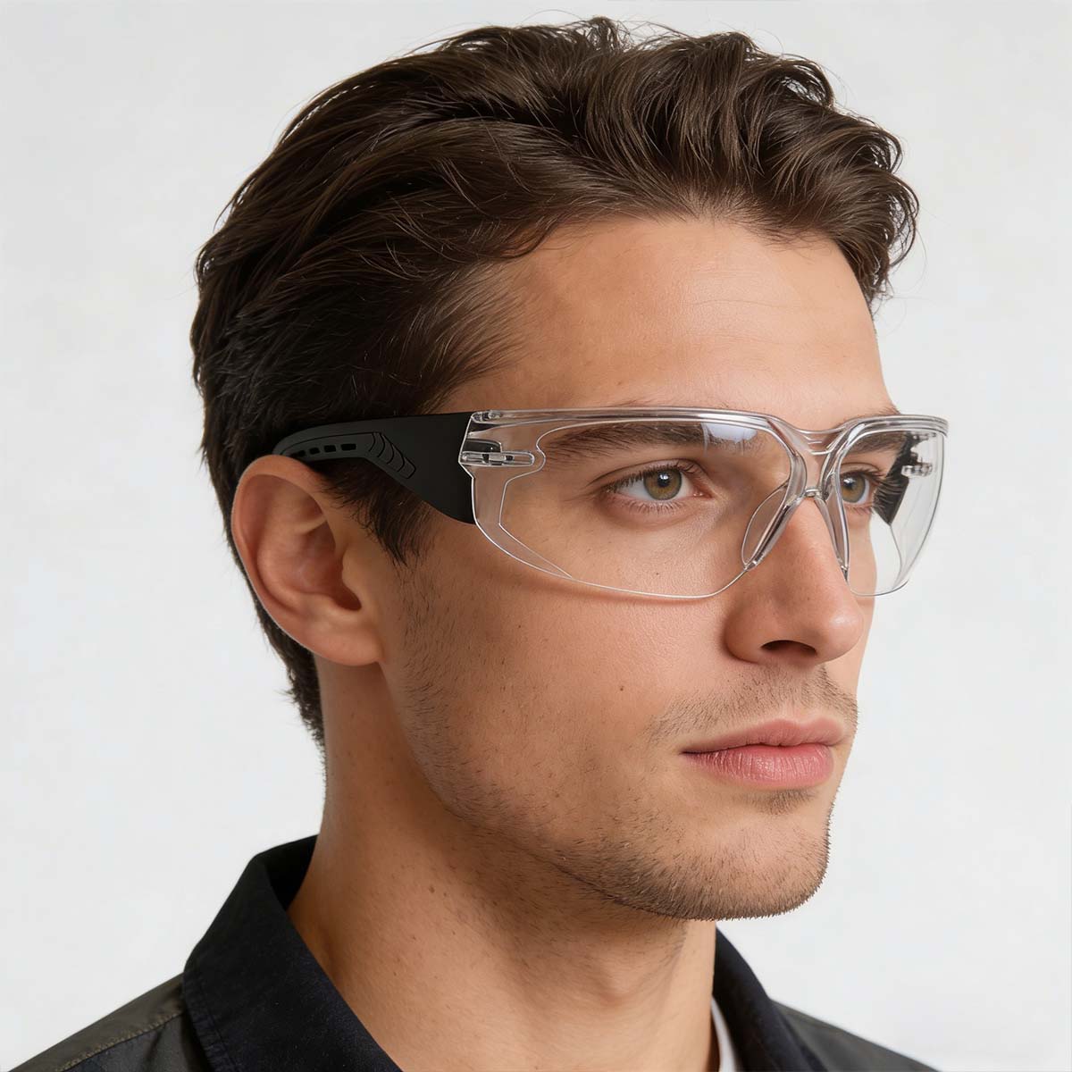 Lunettes de sécurité Z87.1 pour hommes, transparentes ou teintées, anti-buée, protection oculaire avec ajustement sécurisé HM10