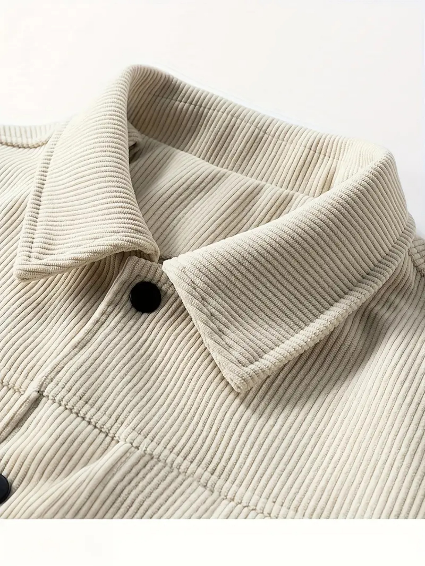 Veste en velours côtelé pour hommes, mode décontractée, couleur unie, haut polyvalent, vêtements d'extérieur pour toutes les occasions