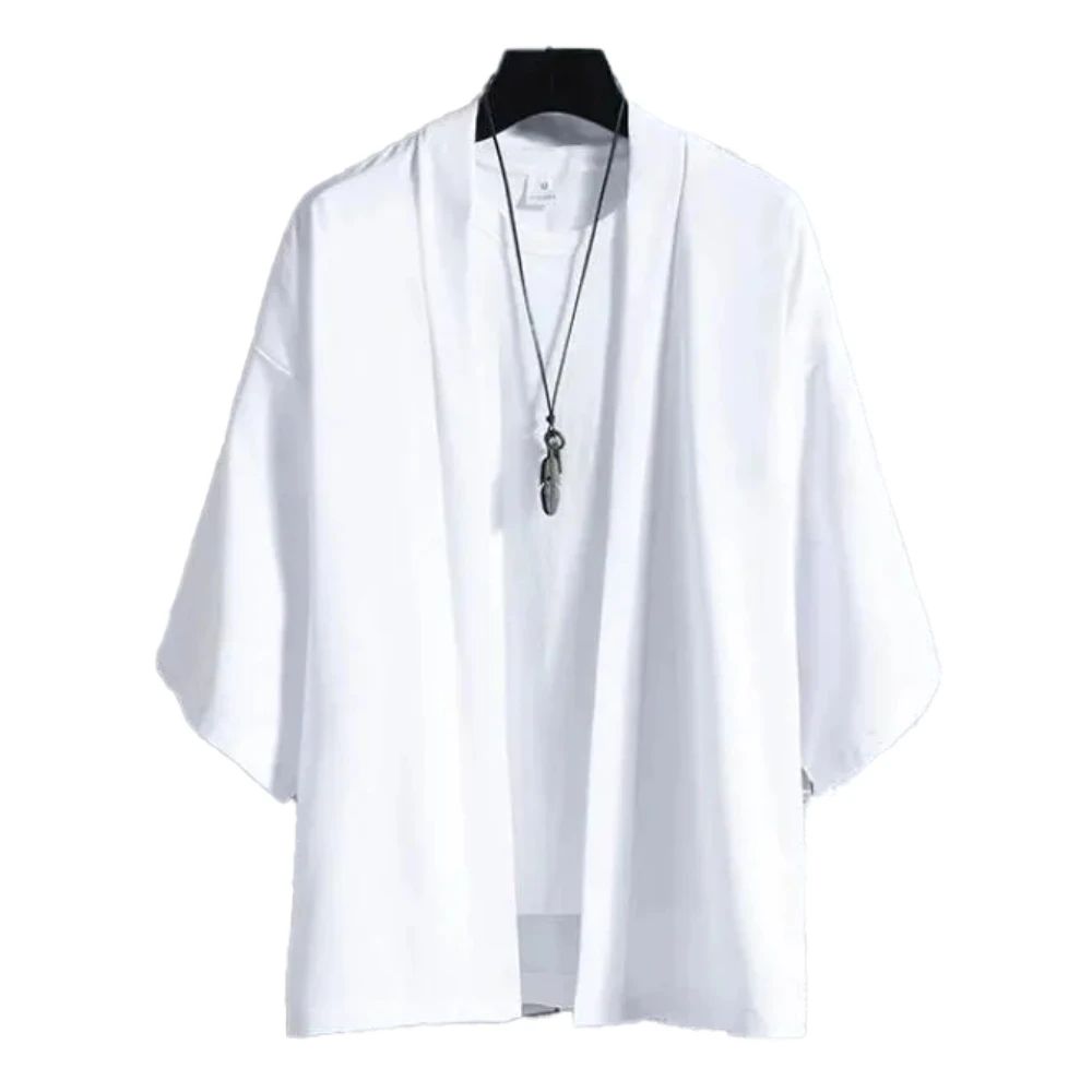 Cardigan Kimono d'été pour hommes et femmes, couleur unie, grande taille 3XL, Costume traditionnel japonais Haori Simple, 6 couleurs, manteau Kimono Yukata