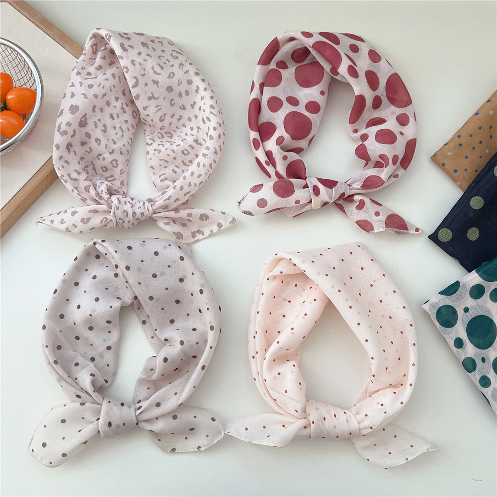 Coton lin 58cm écharpe carrée femmes foulard fleur imprimé géométrique foulard foulards bandeau Bandanas bandeau bandeaux