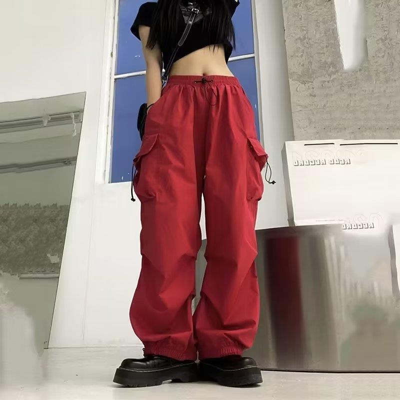 Pantalon de travail à séchage rapide pour hommes, pantalon de Parachute américain, taille haute, jambes larges, pantalon Long de sport décontracté, nouvelle collection été 2025