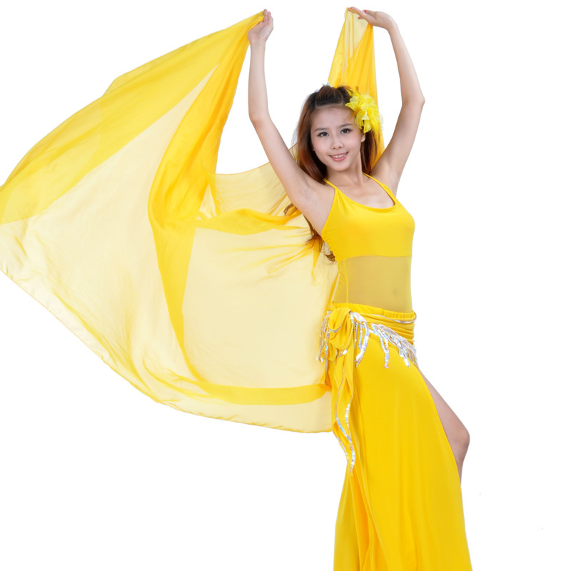 Voile de danse en mousseline de soie, couleur unie, texture légère, châle, écharpe pour femme, accessoires vestimentaires, voile de danse du ventre 250 cm x 120 cm