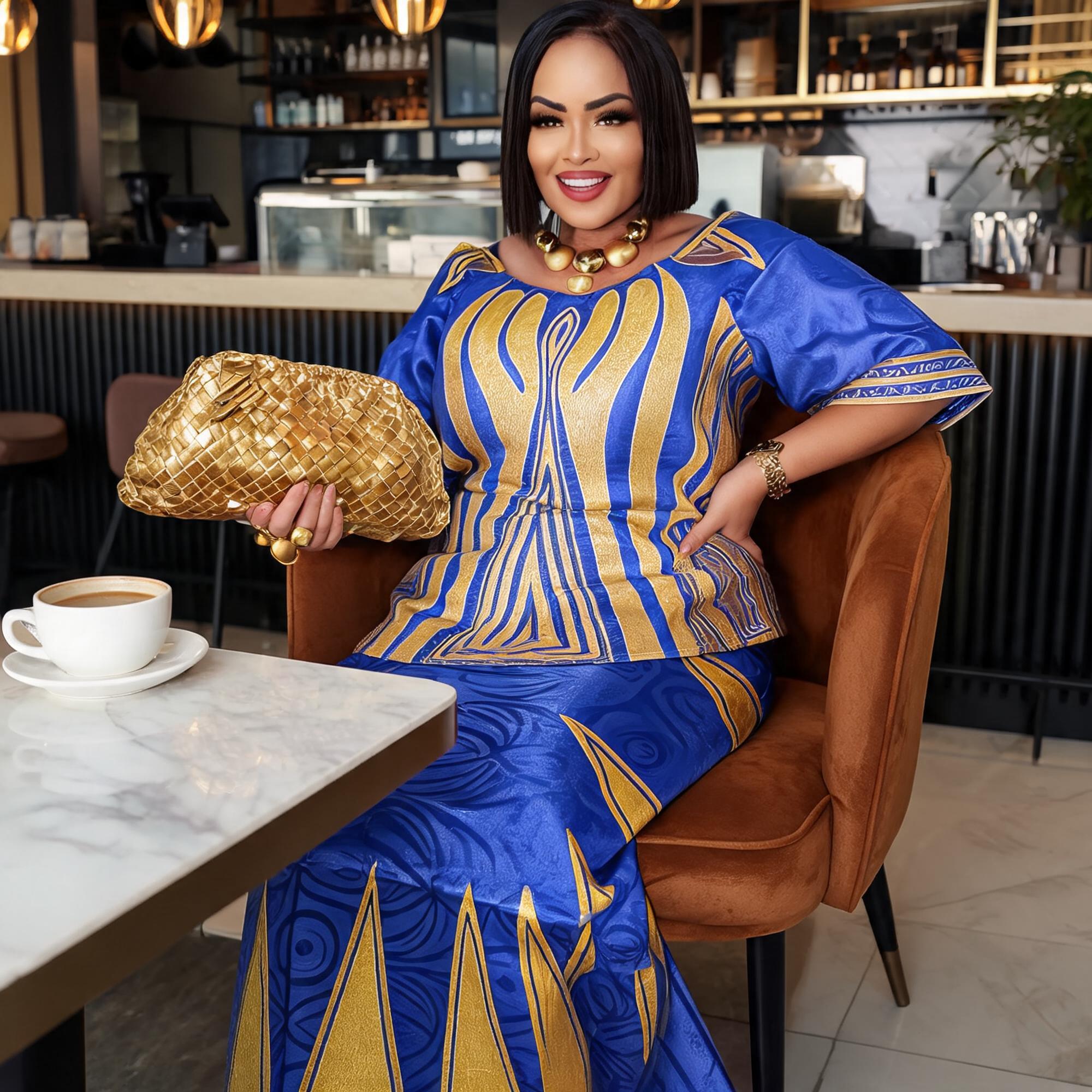 Robes africaines pour femmes grande taille, robe longue avec écharpe, design brodé Bazin Riche