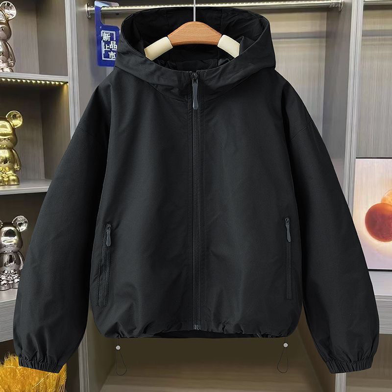 Manteau d'automne pour femmes 2026, veste à capuche, manches longues, poches zippées, coupe-vent décontracté, vestes basiques, vêtements d'extérieur, capuche à empiècements E25