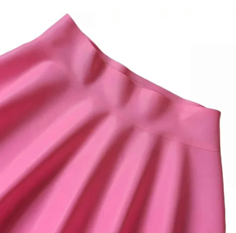 Mini-jupe plissée 100% latex pour femme, faite à la main et personnalisable
