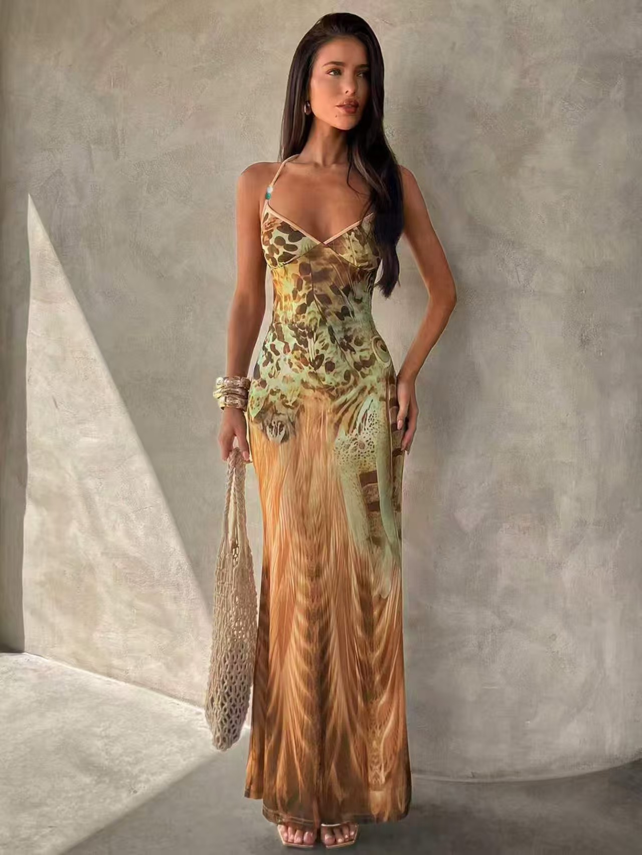 Robe à bretelles pour femmes et filles, style estival tendance, coupe ajustée, robe de vacances pour femmes