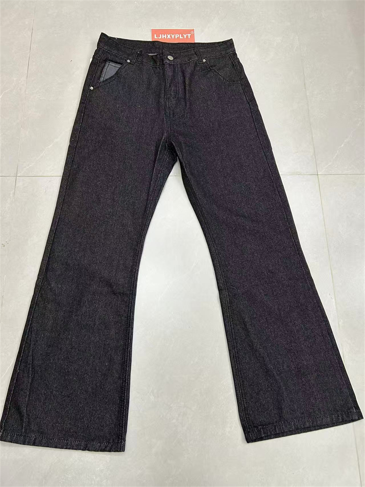 Jean noir style minimaliste pour homme, pantalon unisexe d'été, coupe large, décontracté, taille haute, style Y2K, pour jeune homme