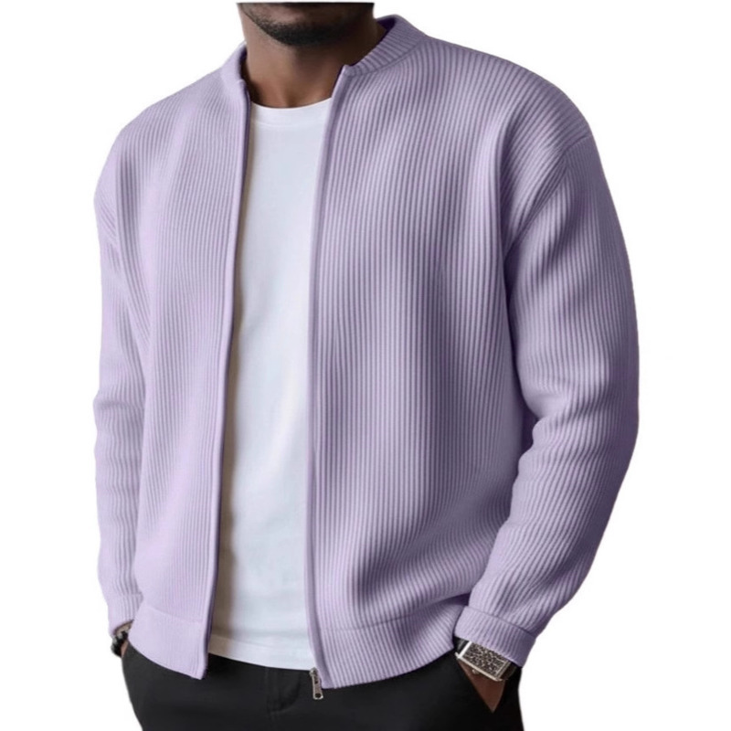 Veste à manches longues pour homme, style européen et américain, décontractée, simple, unie, polyvalente et confortable, automne/hiver 2025.